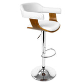 Wooden Bar Stool - White - BSR